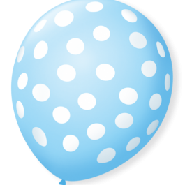 Balão Poá Nº10 Azul Baby/Branco