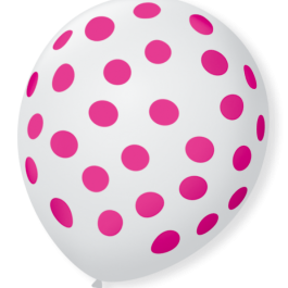 Balão Poá Nº10 Branco Polar/Rosa