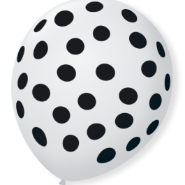 Balão Poá Nº10 Branco/Preto