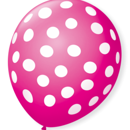 Balão Poá Nº10 Rosa Shock/Branco