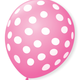 Balão Poá Nº10 Rosa Tutti-Frutti/Branco