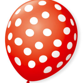 Balão Poá Nº10 Vermelho/Branco