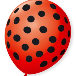 Balão Poá Nº10 Vermelho/Preto